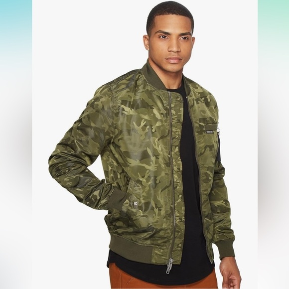 Members Only Olive Camo Ma-1 Bomber Jacket Size S - Picture 2 of 4